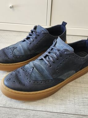 Cole Haan® Men's 12 M Grand Series Winslow Wingtip Sneaker Blue Nubuck Leather